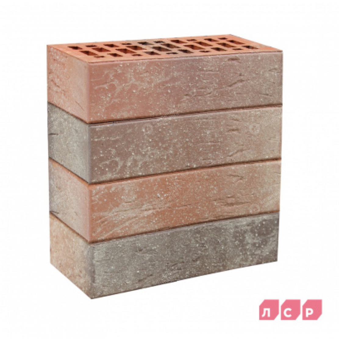 КРАСНЫЙ ФЛЭШ С ПЕПЕЛЬНОЙ ПОСЫПКОЙ РУСТИК 1НФ пустотелый